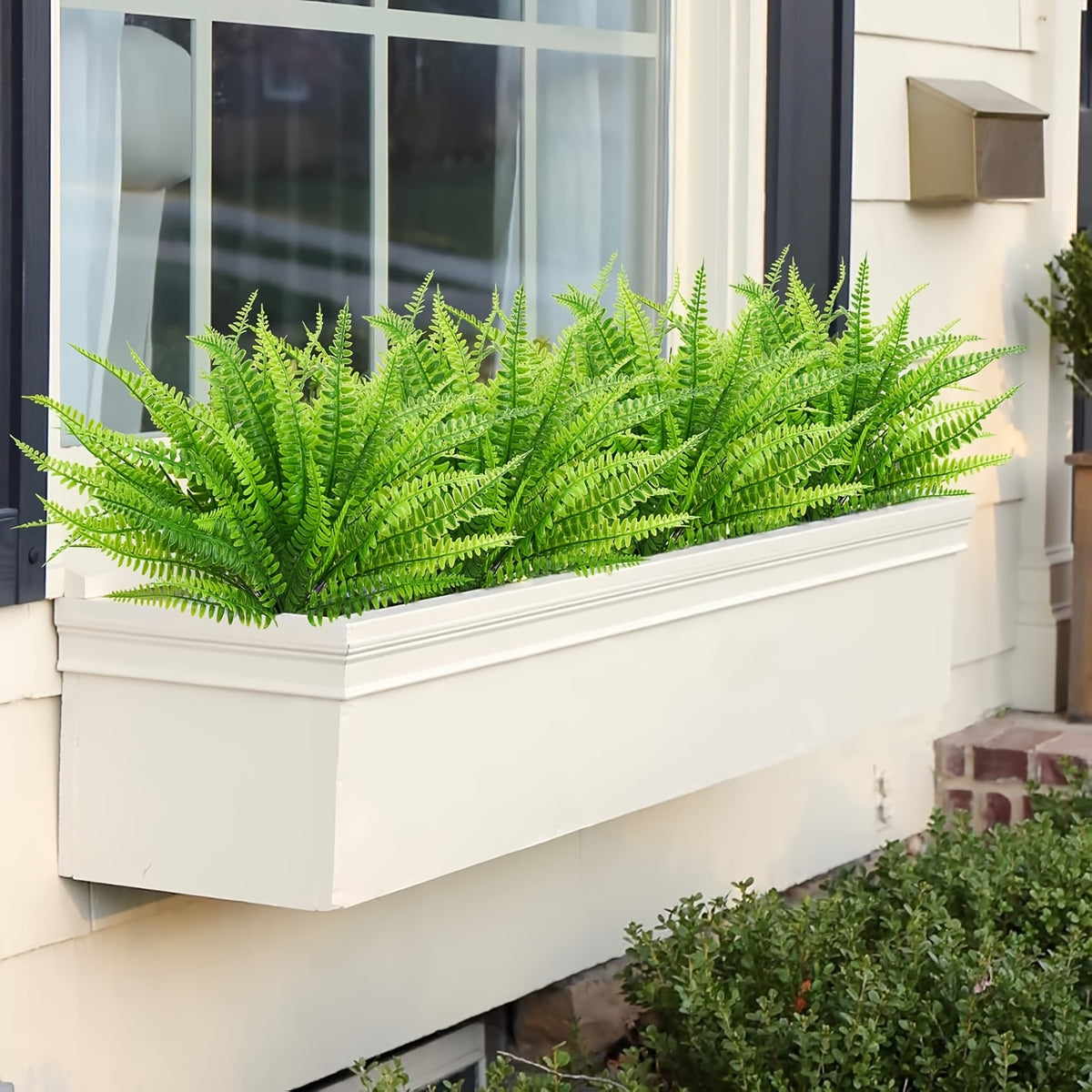 Set of 20 Artificial Ferns Suitable for Outdoor Use, These Faux Boston Ferns Are Made from Uv-Resistant Plastic, Perfect for Enhancing The Decor of Homes, Offices, Gardens, Patios, And Yards