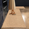Washable Kitchen Runner Mat in Khaki, Dark Gray or Beige, 19.68-Inch-Wide Decorative Floor Rug in Four Sizes for Hallway, Laundry Room and Bathroom Entrance