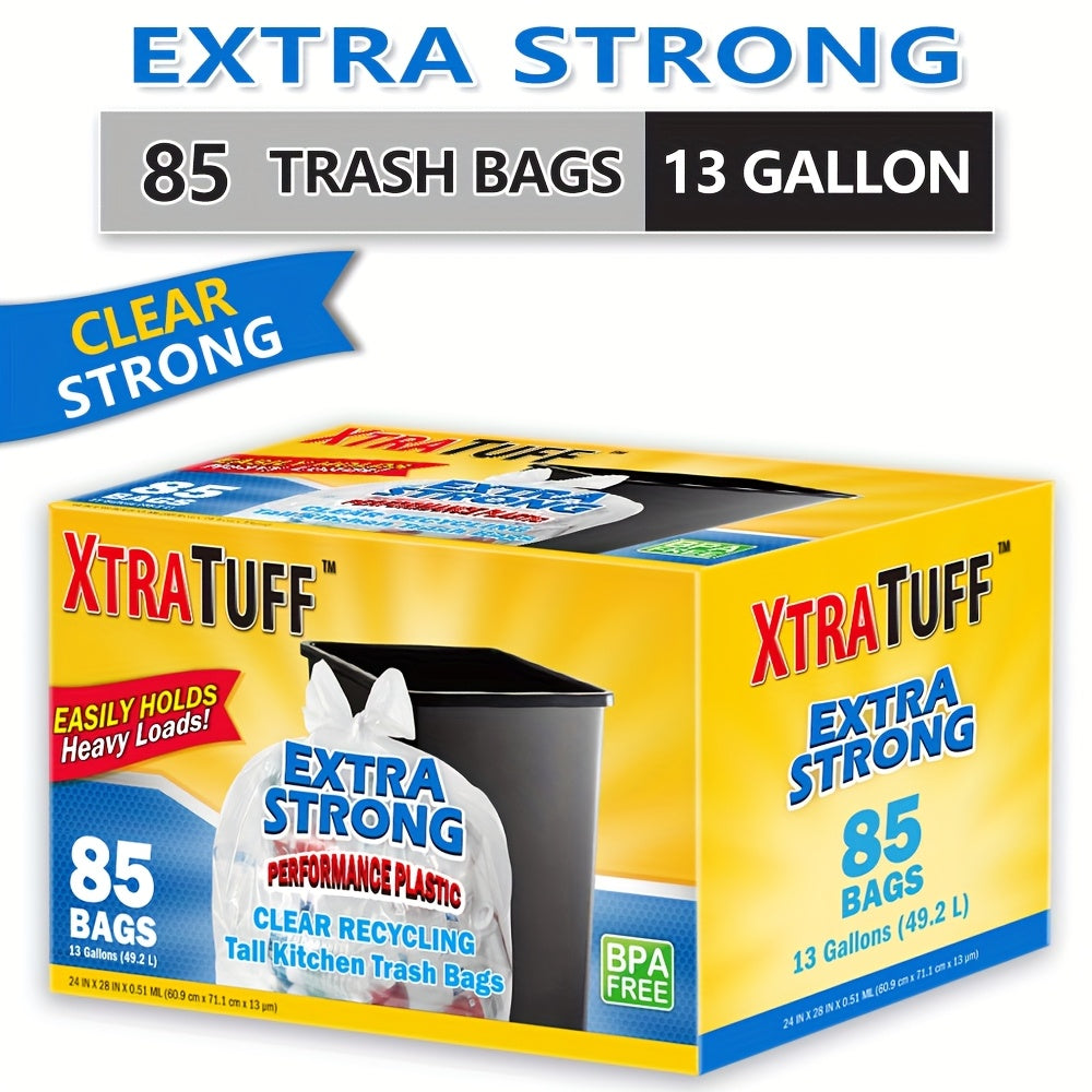 44/62/85/104/130/170/180/360 Bags 13 Gallon Boxed Expandable Heavy-Duty Plastic Multipurpose Disposable Garbage Bags-Super Strong, Leak-Resistant, Odor-Proof For Bedroom, Kitchen, Living Room, Outdoor, Toilet Use Trash Bag - Convenient Sanitary