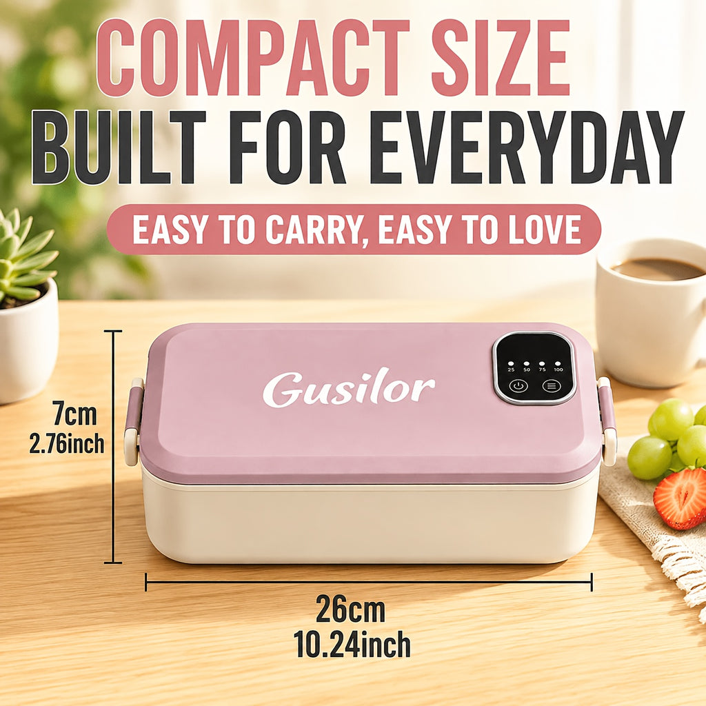 Rechargeable Lunch Box Portable Timer-Controlled (Upgraded Version), Lunch Box for Women Men, Bento Box Adult, Insulated Lunch Bag, Snack Lunch Containers with Lids, Meal Prep Containers, Heated Lunch Box