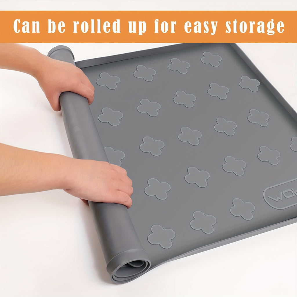 Waterproof Under Sink Mat 34" X 22", Kitchen Cabinet Liner And Drawer Shelf Liners, Protectors for Kitchen Organizers And Storage, Silicone Mat Boot Tray