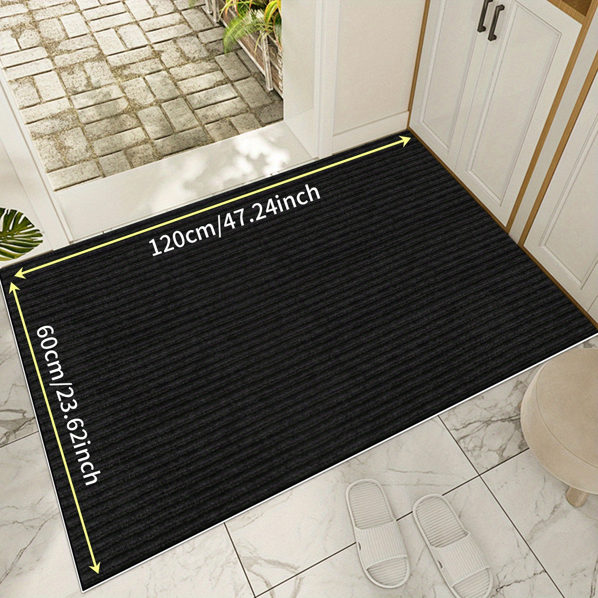 Entryway Mat, Indoor Door Mat Entrance, Non Slip Peel And Stick Low Profile Doormat, Entry Mat Door Mats Indoor, Front Door Mat Inside Door Mat Non Slip, Washable Door Mat, Easy to Clean Doormat, Floor Mat for Entryway