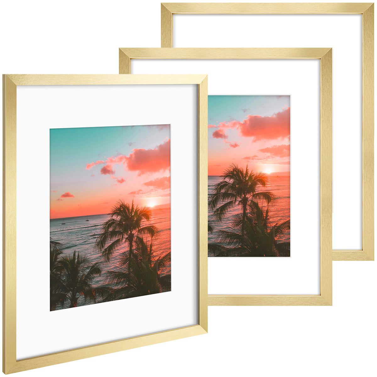 3 Pack 6x8/8x10/9x12/11x14/16x20 Picture Frames Set with Mat or without Mat, Engineered Wood Photo Frames with Plexiglass, for Wall or Tabletop Display - Gallery Wall Frames, Office Home Decor,Poster Frames