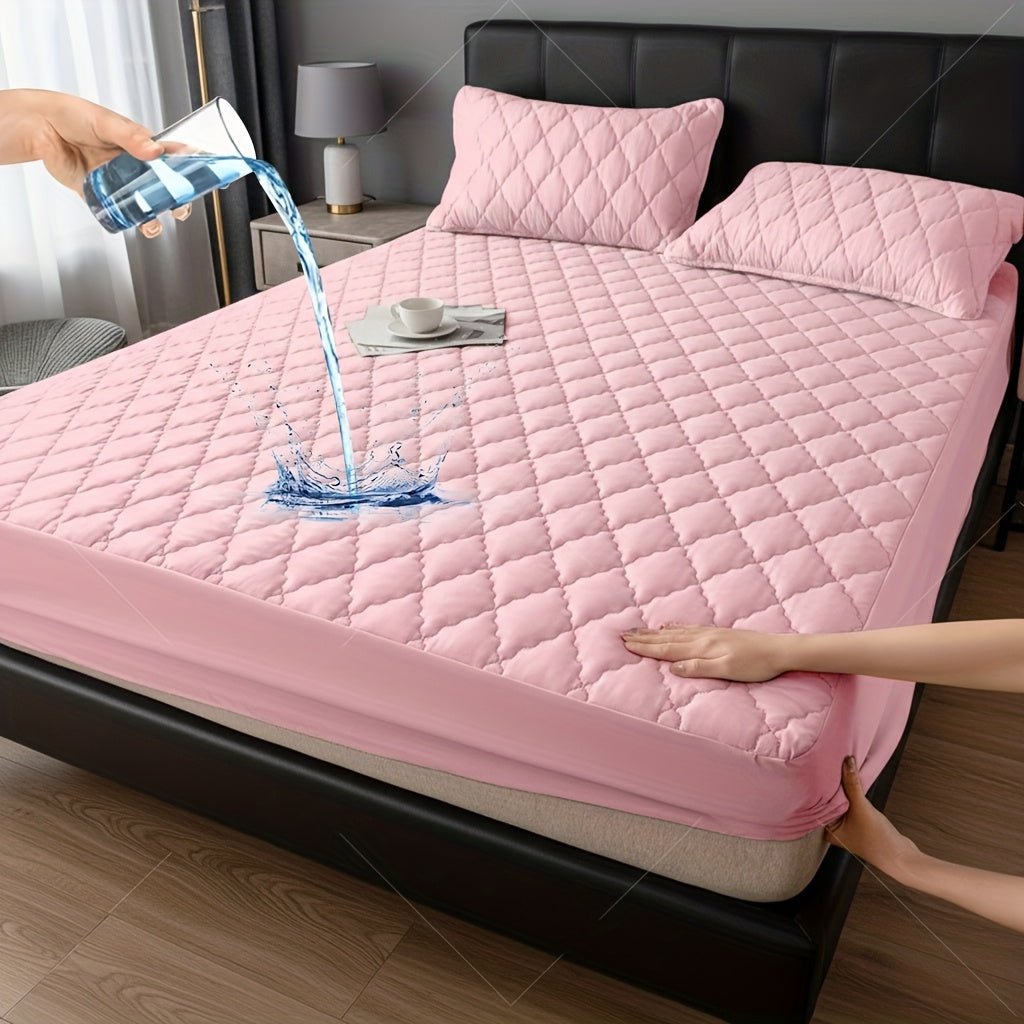 1pc High Quality Mattress Protector with Embossed Design - 11.8-inch Thickened Fitted Cover for Twin/Full/XL/King Beds (Excludes Pillowcases), Bedding Essential In Solid Color, Minimalist Bedroom Must-have