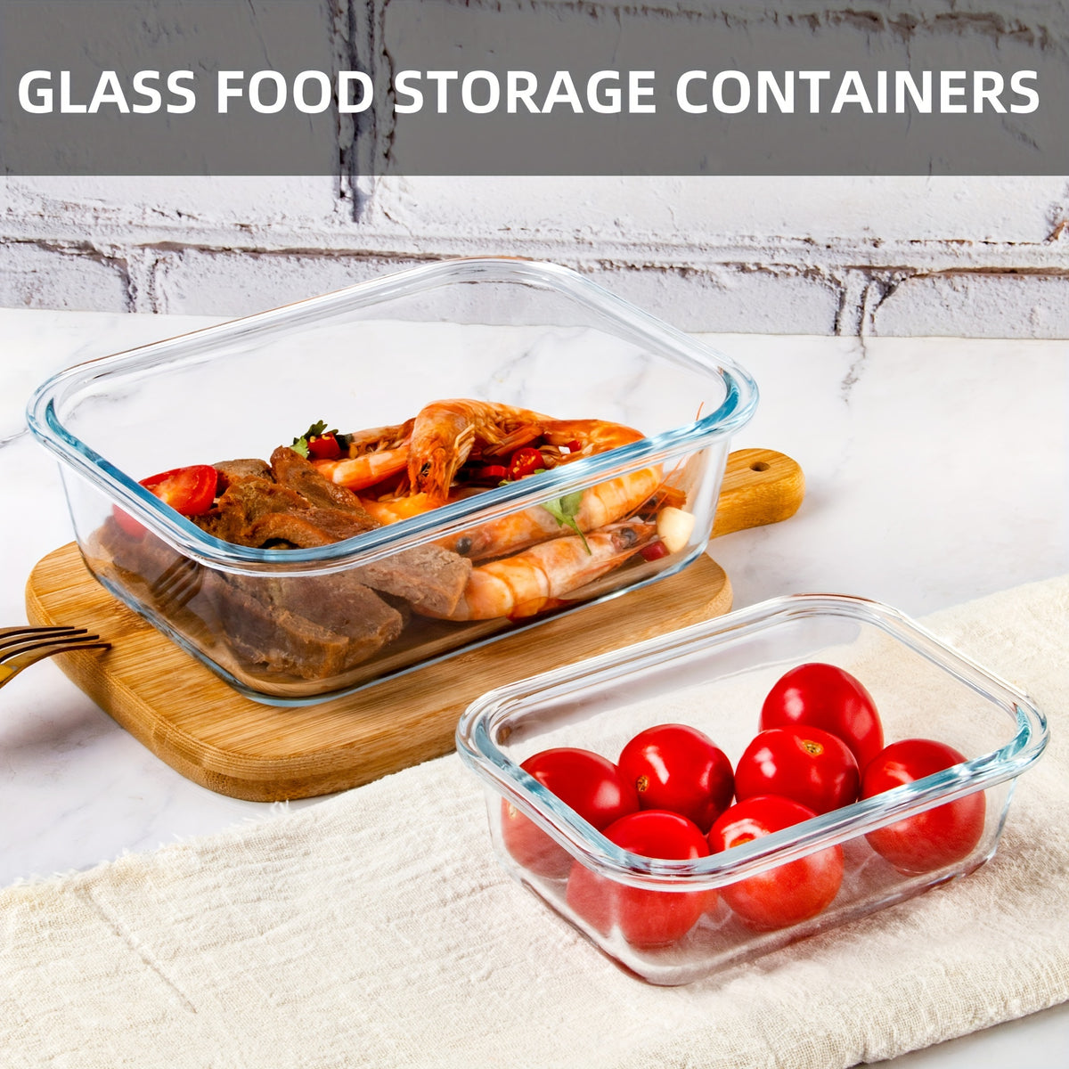 24pcs (12 Lids+12 Glass Bowl) Borosilicate Glass Food Storage Containers with Airtight Lids, Ideal for Meal Prep, Lunches - Microwave and Dishwasher Safe
