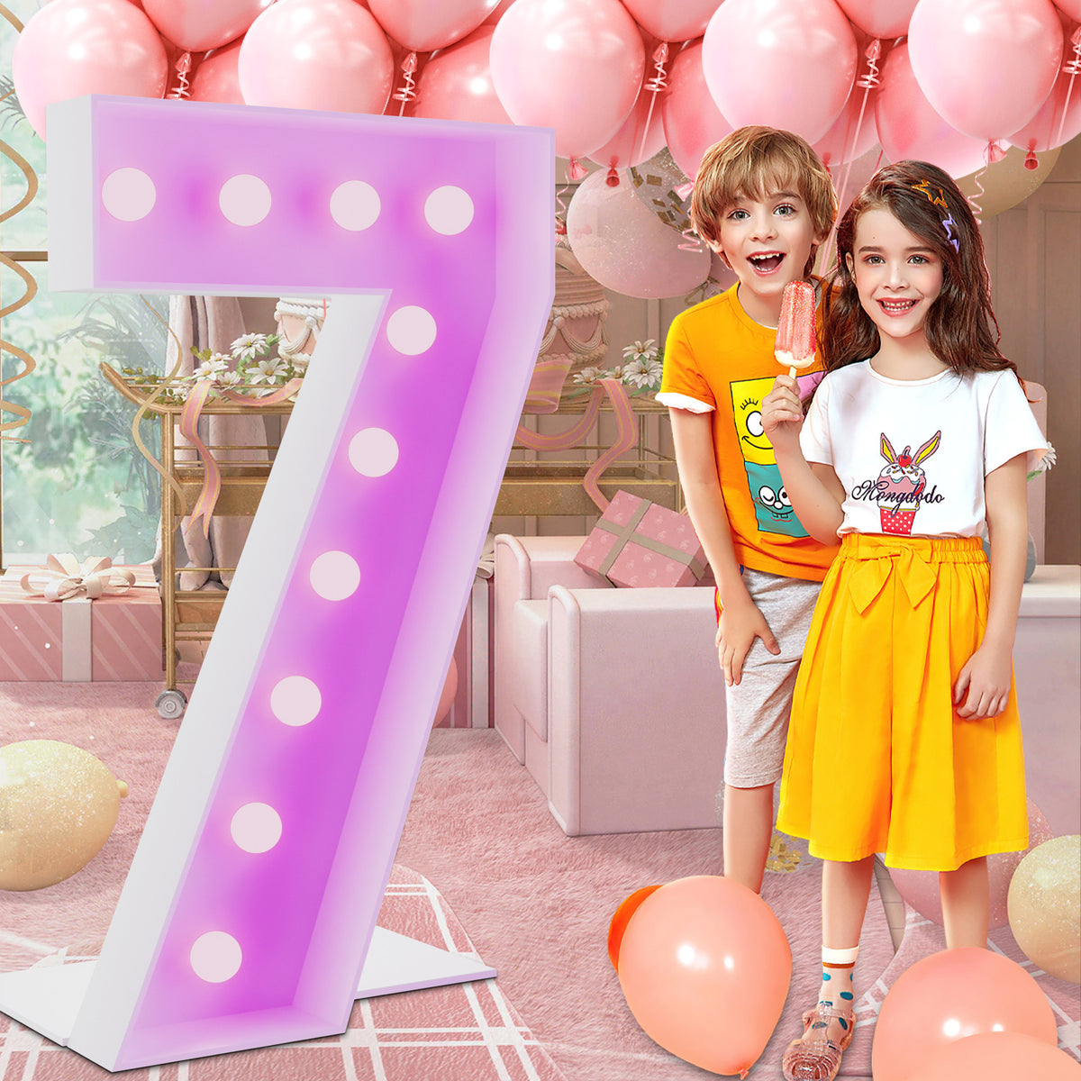 Marquee Numbers 4 feet tall 0-9 20 & 24 11 Colors & 3 flash modes