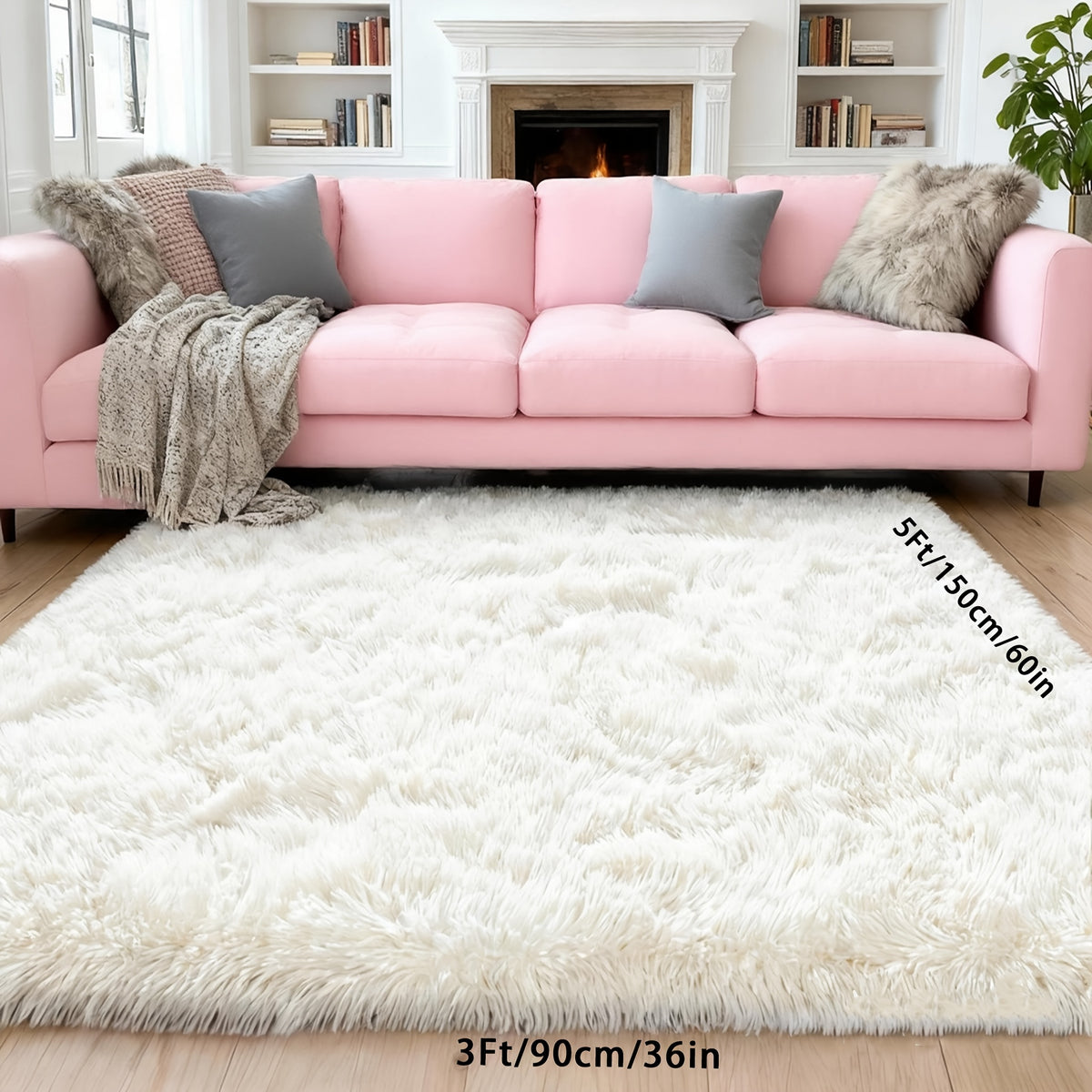 A Super Soft Thick Plush Carpet, Fluffy And Soft, Suitable for Bedroom Indoor Carpet, Non-Slip Soft Machine Washable Carpet,Ideal for Bedroom, Living Room,Study, Dorm,,Home Decor, Christmas Gift, Christmas Decor