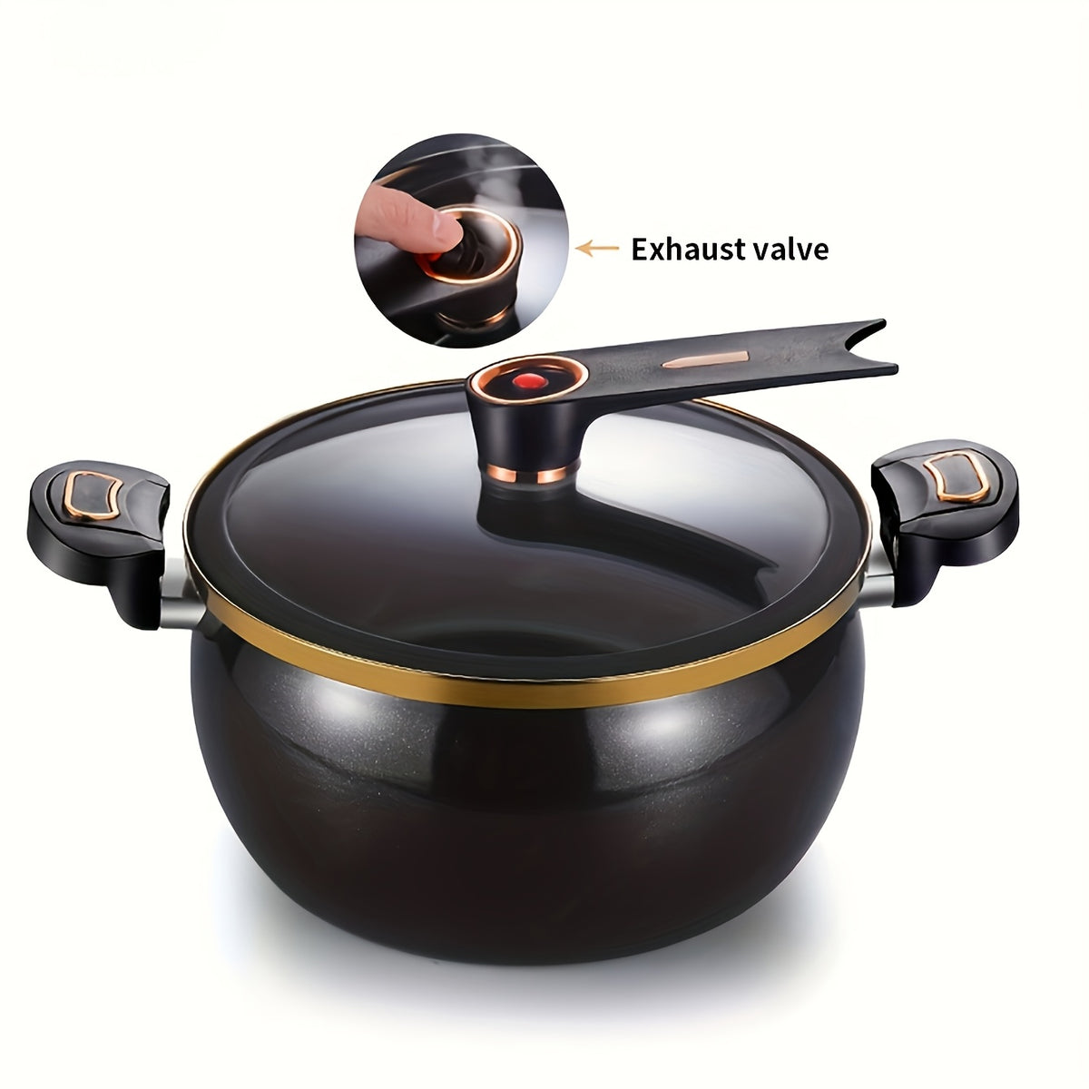 Large Capacity 8.45QT Non-Stick Stockpot with Twist Lock Handle - Heavy-Duty Ceramic Construction, Induction And for Gas Stove Compatible, for Home, Restaurant, Ollas Para La Cocina