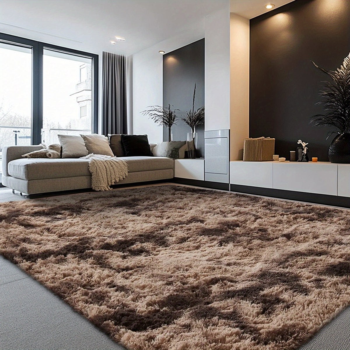 Rugs for Living Room, Super Soft Fluffy Shaggy Area Rugs for Bedroom, Cozy Floor Mats, Plush Indoor Carpet for Kitchen, Faux Rug for Room, Home Decor, Housewarming Gift, Door Mat