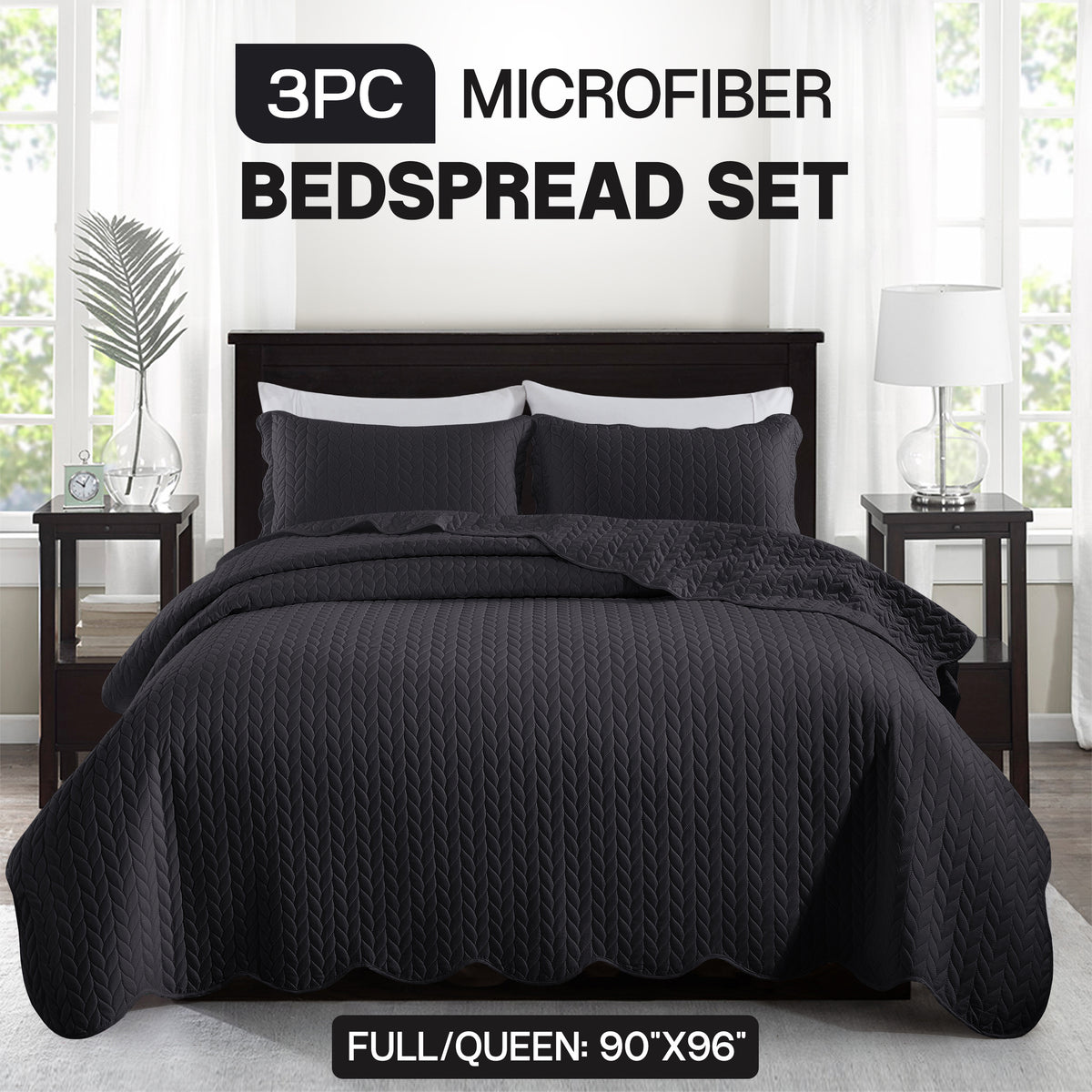 3pcs Bedspread Set Bedspreads with free Pillow Shams - Leaf Pattern Soft & Breathable Bedspread Lightweight Microfiber Bedspread - Modern Style Floral Pattern Coverlet For All Seasons - Christmas Gifts For Family And Friends (1 Bedspread, 1 Or 2 Pillow Sh