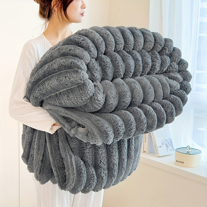 1pc Blanket Soft And Comfortable, Imitation Rabbit Fur Double-Sided Blanket Warm Fleece Blanket Nap Blanket Air-Conditioning Blanket Office Outdoor Camping Gift Blanket for All Seasons