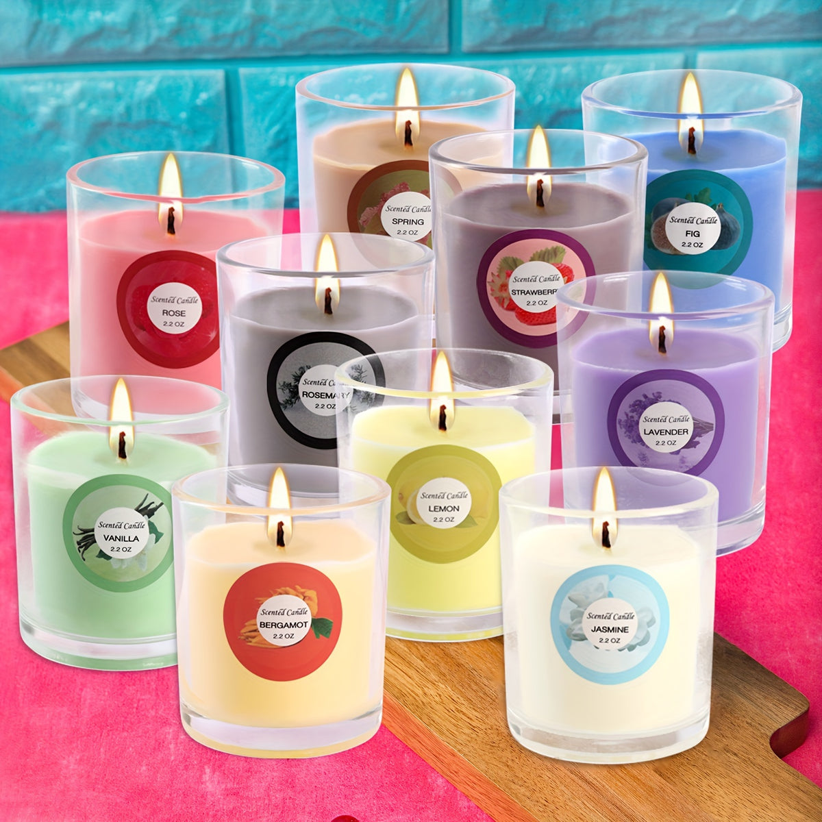 Halloween 20 Pack Strong Scented Soy Wax Candles in Glass Jars - 10 Aromas (Lavender, Vanilla, Jasmine) with Decorative Dried Flower Labels, Individually Wrapped Gift Set for Birthdays, Christmas, Valentine’s Day, Weddings & Decor (Rain)