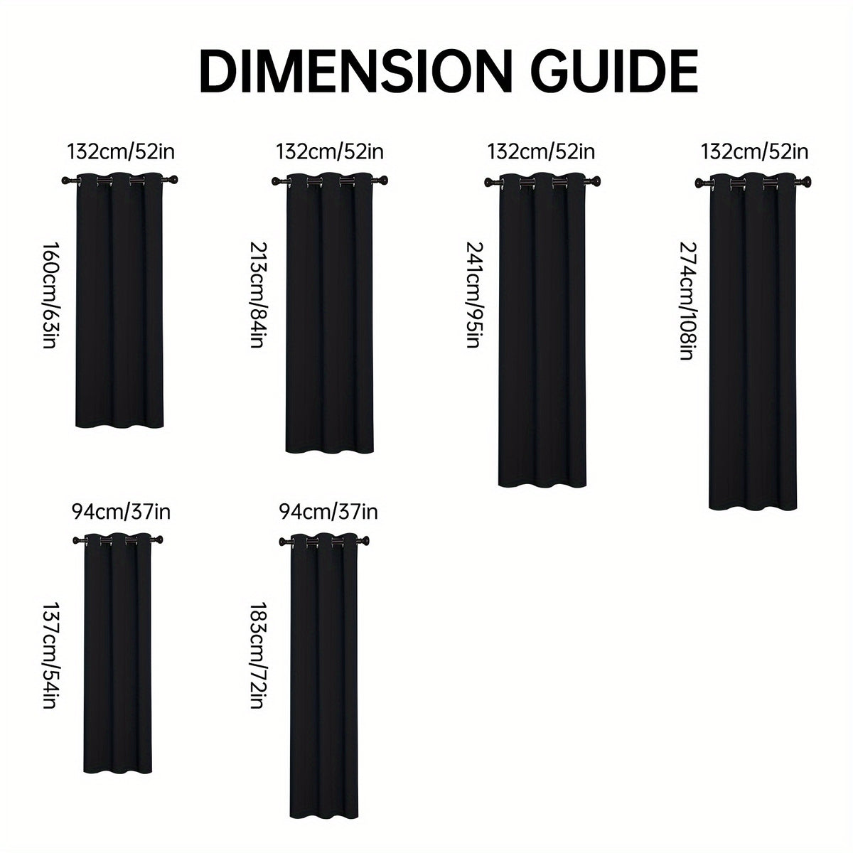 Set of 4 Complete Blackout Curtains for The Bedroom Featuring a Black-Coated Film for Total Light Blockage And Thermal Insulation with Ring Top Design