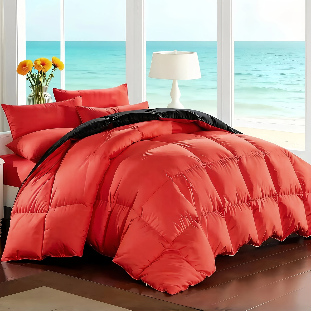 Cosybay 7 Piece Luxurious Comforter Set Queen/King/Full Size, Bed In A Bag Bedding Includes 1 Comforter, 1 Bed Sheet, 1 Fitted Sheet, 2 Pillowcases, 2 Pillow Shams, Soft Complete Bedding for Home Hotel, Perfect for Halloween Holiday, Birthday