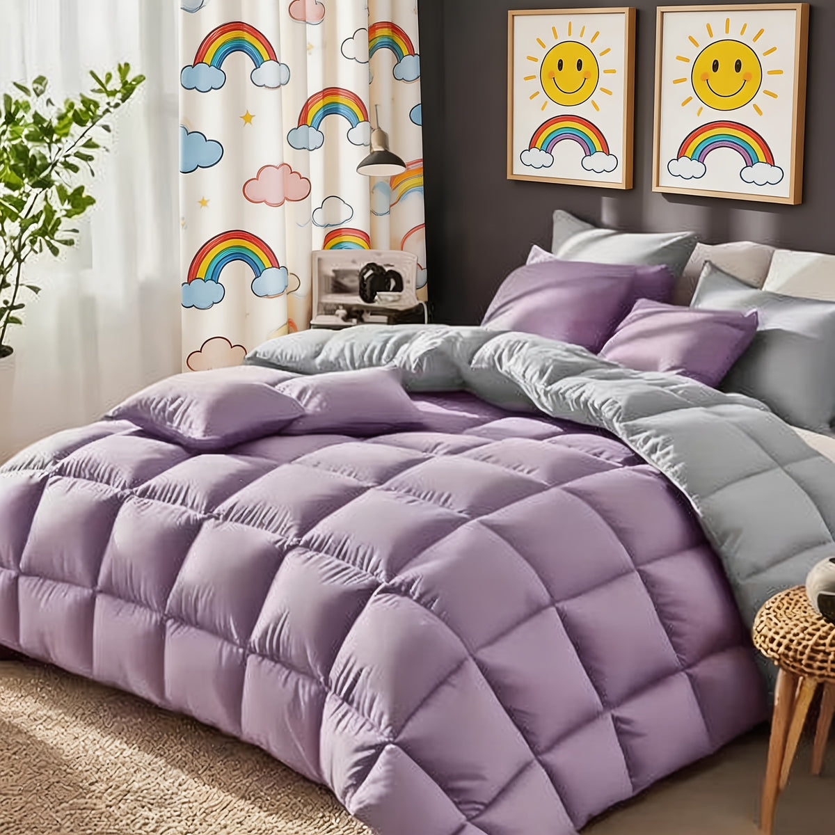 Cosybay 7pcs Luxury Color Bed Comforter Sets, Bedding Comforter Sets Queen Size, 4 Pillowcases, King Size Comforter Sets, Flat Sheet, Bedding Sheet, Quilt Set, Home Bedroom & Hotel & School & Travel & Outdoor, Valentine's Day Bed In A Bag, Kid's Bed