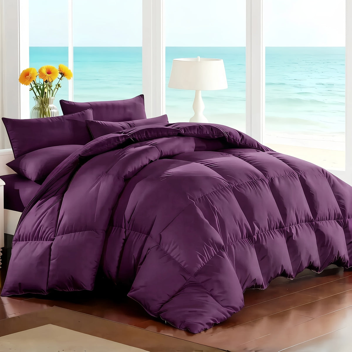Cosybay 7 Piece Luxurious Comforter Set Queen/King/Full Size, Bed In A Bag Bedding Includes 1 Comforter, 1 Bed Sheet, 1 Fitted Sheet, 2 Pillowcases, 2 Pillow Shams, Soft Complete Bedding for Home Hotel, Perfect for Halloween Holiday, Birthday