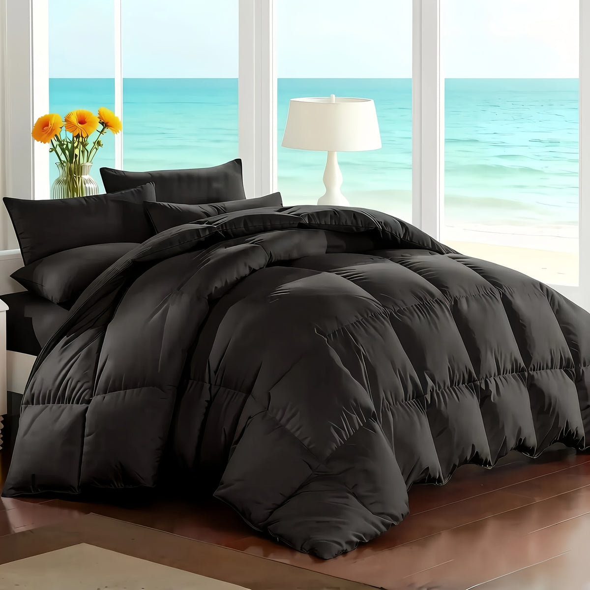 Cosybay 7 Piece Luxurious Comforter Set Queen/King/Full Size, Bed In A Bag Bedding Includes 1 Comforter, 1 Bed Sheet, 1 Fitted Sheet, 2 Pillowcases, 2 Pillow Shams, Soft Complete Bedding for Home Hotel, Perfect for Halloween Holiday, Birthday