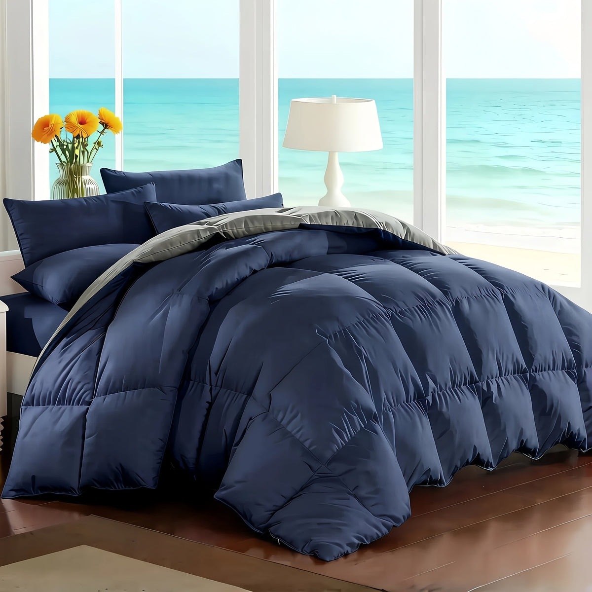 Cosybay 7 Piece Luxurious Comforter Set Queen/King/Full Size, Bed In A Bag Bedding Includes 1 Comforter, 1 Bed Sheet, 1 Fitted Sheet, 2 Pillowcases, 2 Pillow Shams, Soft Complete Bedding for Home Hotel, Perfect for Halloween Holiday, Birthday